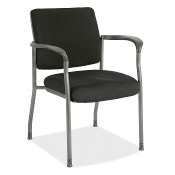 chair with metal frame and black cushions